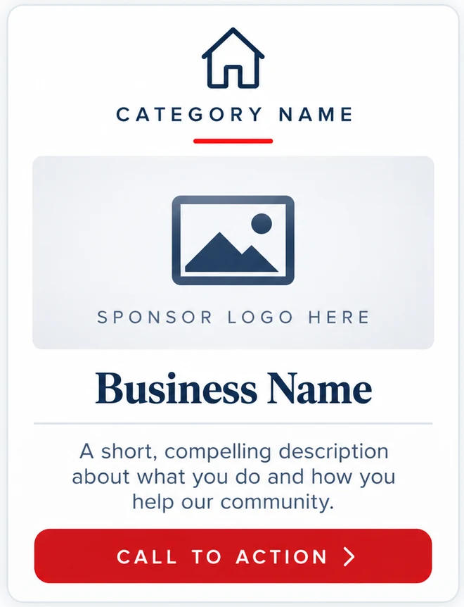 Category sponsor layout example for Retirement by ZIP advertising